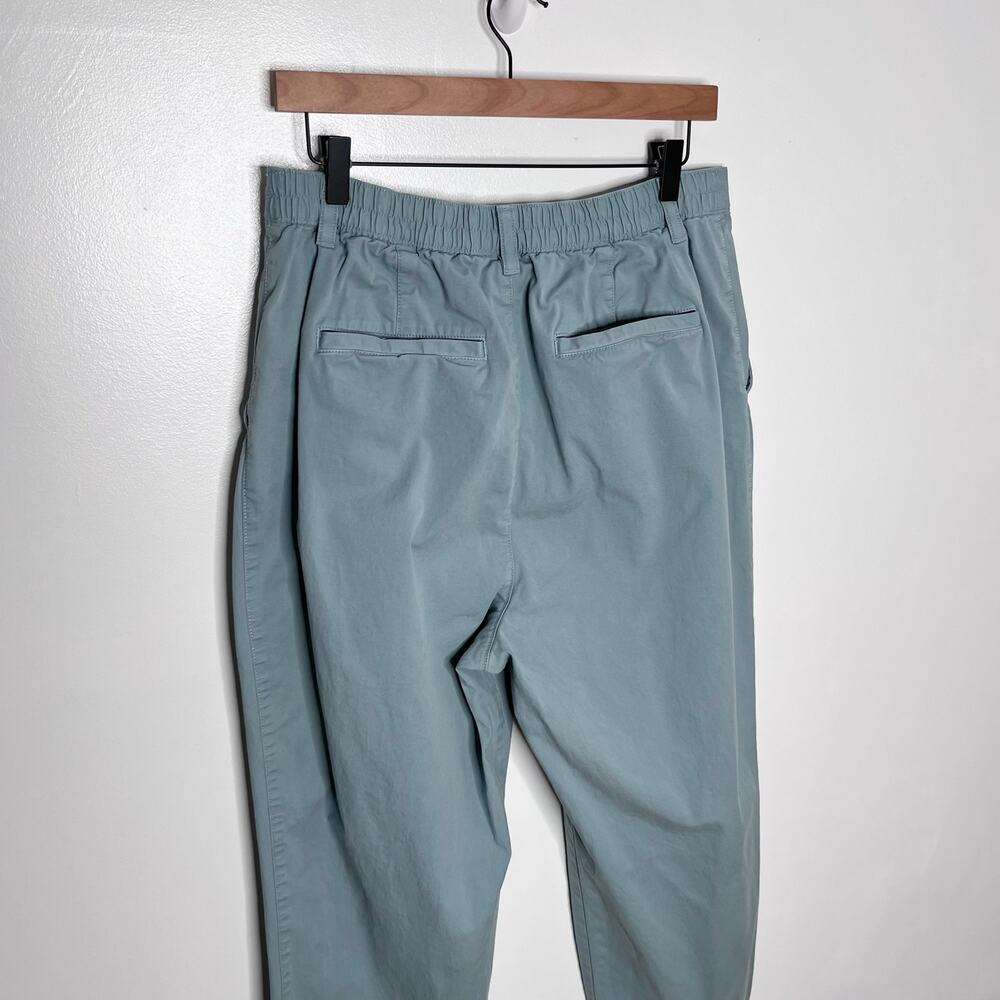 Gap Womens 14 High Rise Pleated Tapered Pants Mineral Blue Garment Dyed Cotton - Picture 8 of 12